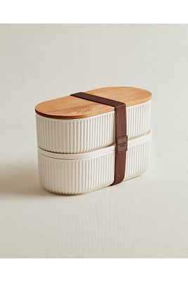 Magou 1000ml Ahşap Kapaklı Lunch Box 2'li ürün fotoğrafı