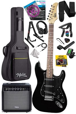 Rph-30bk-35amp Gül Klavye Strat Kasa Sss 35w Elektro Gitar Seti ürün fotoğrafı