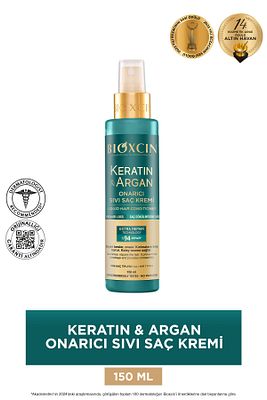 Keratin & Argan Onarıcı Sıvı Saç Bakım Kremi 150 ml - Yıpranmış Ve Hassas Saçlar ürün fotoğrafı