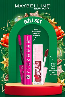 Lash Sensational Firework Maskara & Lifter Plump Dudak Parlatıcısı- 006 Hot Chili Makyaj Seti ürün fotoğrafı