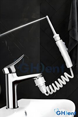 GH DENT PİLSİZ Manuel Ağız Duşu | 3 Başlıklı, Askılıklı | %100 BPA FREE ürün fotoğrafı