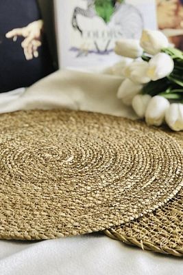 Supla Hasır Jüt Supla 6'lı Set Amerikan Servis Hasır 35 Cm Çap Supla ürün fotoğrafı