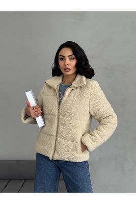 Peluş kabartma teddy şişme mont ürün fotoğrafı