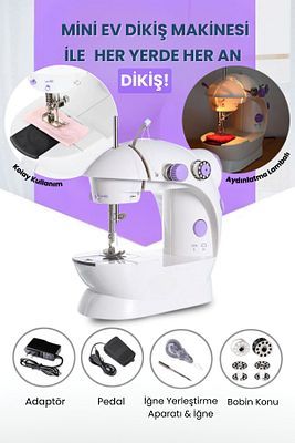 Mini Ev Dikiş Makinesi Pedallı Sewıng Machine ürün fotoğrafı