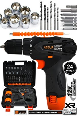 12v Çift Akülü Vidalama Şarjlı Matkap ürün fotoğrafı