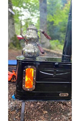 gencocamping kuzineli camlı kamp sobası ürün fotoğrafı