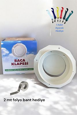 Aspiratör Baca Klapesi Çekvalfi , Davlumbaz Baca Klapesi Koku Önleyici , 2mt Folyo Bant Uyumlu ürün fotoğrafı