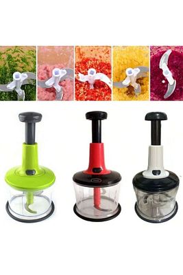 3 Bıçaklı Manuel Doğrayıcı El Rondosu ( Orjinal Ürün ) Gri El Blenderi El Basmalı Rondo ürün fotoğrafı