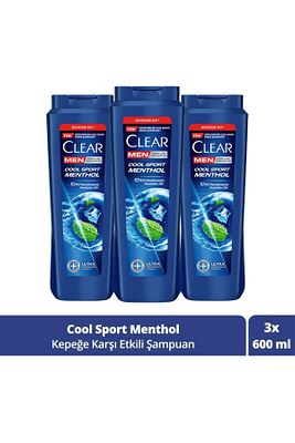 Men Kepeğe Karşı Etkili Saç Bakım Şampuanı Cool Sport Menthol Ferahlatıcı Mentol 600 ml X3 ürün fotoğrafı