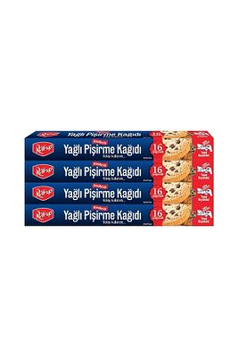 Kesilmiş Yağlı Pişirme Kağıdı 16 Yaprak 4lü Kutu Set ürün fotoğrafı