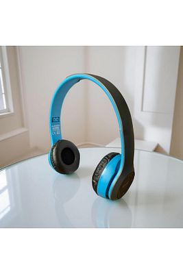 Wireless Bluetooth Kablosuz Katlanabilir Kulaklık Genç Çocuk Mavi ürün fotoğrafı