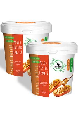 Natürel %100 Fıstık Ezmesi 2 Kg Şeker Ilavesiz, Katkısız, Taze Çekim (2 X 1000 GR) ürün fotoğrafı