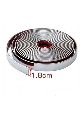 Oto Serisine 18 Mm 3d Dekoratif Krom Nikelaj Şerit Çıta Panjur Kalın Şerit 5 Metre Nkt Group ürün fotoğrafı