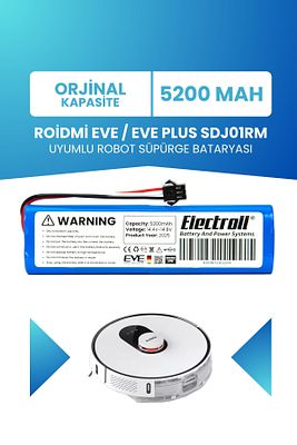 Roidmi Eve / Eve Plus Sdj01rm Uyumlu Batarya (ORJİNAL KAPASİTE) 5200mah Pil Robot Süpürge Bataryası ürün fotoğrafı
