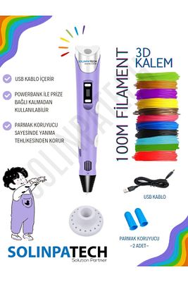 3d Pen Üç Boyutlu Yazıcı 3d Kalem Printer 100 Metre Filament Ve Usb Kablo ürün fotoğrafı
