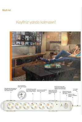 Multilet Şok ( Akım ) Korumalı Grup Priz Altılı Anahtarlı 1.5 Mt. ürün fotoğrafı