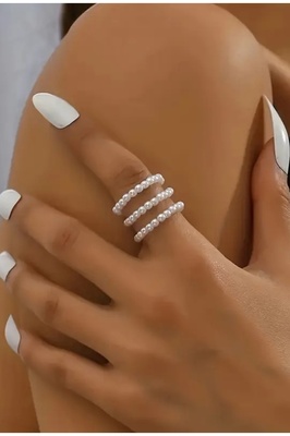 Esnek Misina Ipli Incili Eklem Yüzük ürün fotoğrafı