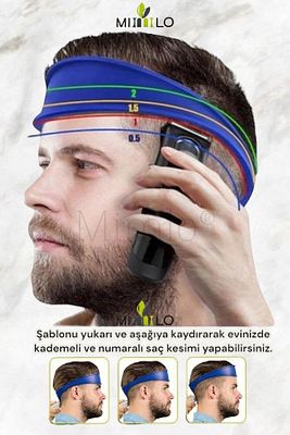 Erkek Saç Kesme Kılavuzu - Evde Kolay Tıraş Ense Kesim Şablonu ürün fotoğrafı