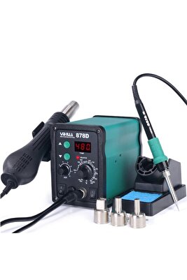 878D Isı Ayarlı Sıcak Hava Üfleme Lehimleme Havya İstasyonu ürün fotoğrafı