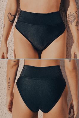 Regl Dönemine Özel Konforlu Pedkini Mayo Altı Süper Emici Yüksek Bel Bikini Altı Siyah Regl Mayosu ürün fotoğrafı