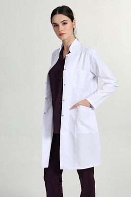 Kadın Beyaz Önlük Uzun Hakim Yaka Doktor Hemşire Öğretmen Laboratuvar Stajer Önlüğü ürün fotoğrafı