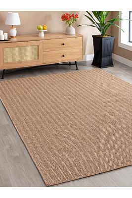 Srz-0503 Jüt Tabanlı Hasır Dokuma Örme Bohem Antialerjik Halı Kilim Balık Sırtı ürün fotoğrafı