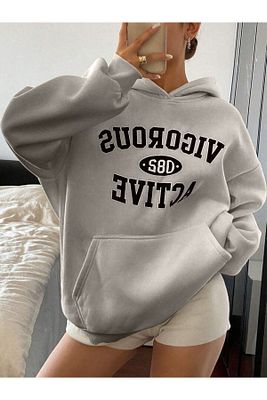 Vıgorous Active Baskılı Unisex Kanguru Cepli Kapüşonlu Sweatshirt Hoodie Sweat ürün fotoğrafı