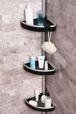 Venta Banyo Köşe Rafı Paslanmaz Aluminyum Borular - Siyah ürün fotoğrafı