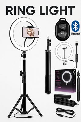 Tripot Ledli Metalik Profesyonel 5500k Youtuberfotoğraf Video Çekimi Telefon Tutucu(KUMANDA HEDİYE) ürün fotoğrafı