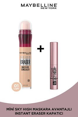 Instant Anti Age Eraser Kapatıcı 01 Light + Mini Sky High Maskara Makyaj Seti ürün fotoğrafı