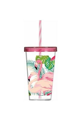 Flamingo Desenli Pipetli Bardak 660 Cc ürün fotoğrafı