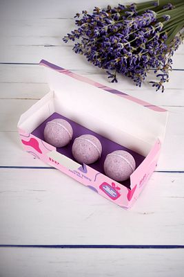 Bathbox 3'lü Banyo Topu Ve Nem Bombası Jakuzi Küvet Manikür Topu Seti 130g Dev Boy- Lavanta ürün fotoğrafı