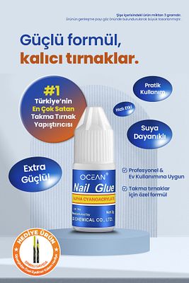 Takma Tırnak Yapıştırıcı Tips Yapıştırıcı Hızlı Yapıştırıcı Nail Glue 3 gr ürün fotoğrafı