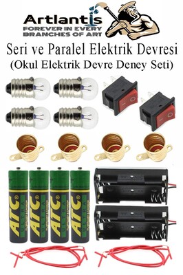 Seri ve Paralel Basit Elektrik Devresi 1 Paket Deney Seti Sarı Mini Duy 4 Adet Mini Ampul 4 Adet Ana ürün fotoğrafı