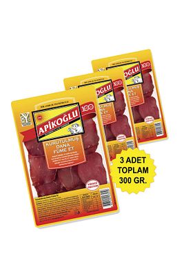 Yüksek Proteinli Kurutulmuş Dana Füme Et 100 Gr. Üçlü Paket (TOPLAM 300 GR.) ürün fotoğrafı