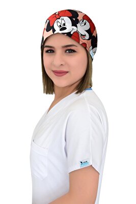 Mickey Mouse Temalı Unisex Doktor Hemşire Hastane Aşçı Cerrahi Bonesi ürün fotoğrafı