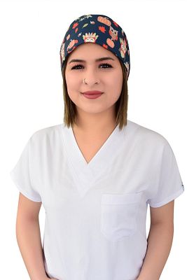 Unisex Kabaklı Baykuş Temalı Cerrahi Doktor Hemşire Bonesi ürün fotoğrafı