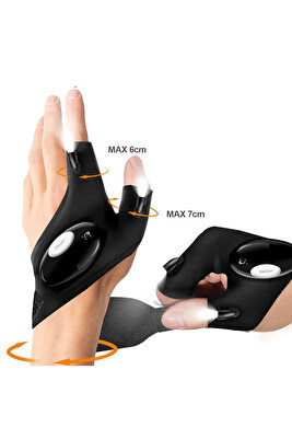 Led Işıklı, El Fenerli Çift El Tamirci, Balıkçı Ve Bisiklet Eldiveni. Hediye Için Ideal Seçim. ürün fotoğrafı