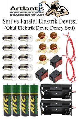 Seri ve Paralel Basit Elektrik Devresi 1 Paket Deney Seti Sarı Mini Duy 5 Adet Mini Ampul 10 Adet An ürün fotoğrafı