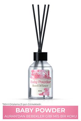 Bebek Pudrası Çubuklu Oda Kokusu Bambu Kokusu Baby Powder Reed Diffuser 50ml ürün fotoğrafı