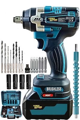 Teknoloji Kömürsüz Motor 650 Nm 2x Akülü Somun Bijon Sökme Sıkma Makinası 30 Parça ürün fotoğrafı