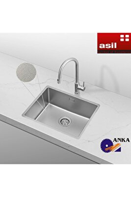 Mikro Keten Dokulu 40×50 Cm Paslanmaz Çelik Mutfak Evyesi, Mutfak Lavabosu (SİFON DAHİL) ürün fotoğrafı
