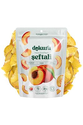 Şeftali Kuru Meyve Cipsi - Dondurularak Kurutulmuş Freeze Dried Çıtır Şeftali ürün fotoğrafı