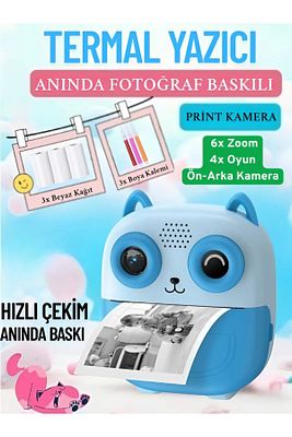 Çocuk Fotoğraf Makinesi Dijital HD Video Kamera Anlık Termal Resim Kağıt Baskılı Yazıcı ürün fotoğrafı