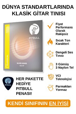 Pitbull Strings Silver Seri Klasik Gitar Takım Teli SCG NT Normal Tansiyon (Pena Hediyeli) ürün fotoğrafı
