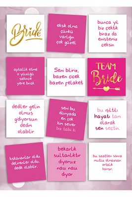 Bekarlığa Veda Partisi Motto 12 Adet Eğlenceli Kartlar Bride To Be Gelin ürün fotoğrafı