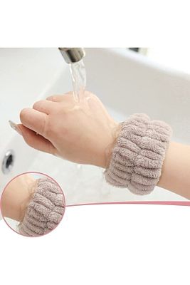 Çift Sütlü Kahve Renkli Su Emici Havlu Bilek - Yüz Yıkama Kol Bandı Sporcu Spa Bileklik (TAKIM) ürün fotoğrafı