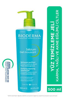Sebium Karma, Yağlı ve Akne Eğilimli Ciltler Sivilce, Siyah Nokta Karşıtı Yüz Temizleme Jeli 500 ml ürün fotoğrafı