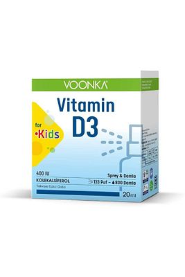 Vitamin D3 400 Iu Kids Çocuklar Için Sprey 20 ml ürün fotoğrafı