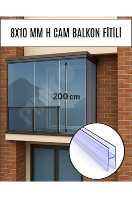 8 x 10 MM Büyük H Cam Balkon Şeffaf Fitil 200 CM ürün fotoğrafı